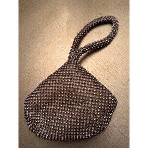 Sparkling Crystal Rhinestone Mesh Triangle Wristlet Bag - Evening Pouch